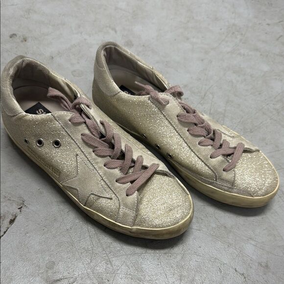 Women's Glitter Golden Goose Sneakers - Worn Once Excellent Condition - Size 39 - Picture 1 of 4
